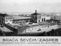 Tvornica 'Prvomajska' 1930-ih godina, tada Strojarska radionica, ljevaonica željeza i metala braće Ševčik.jpg